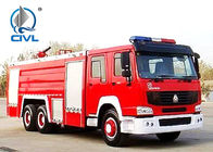 4x2 6m3 336HP EUROII کامیون های آتش نشانی فوم کانن آب مخزن
