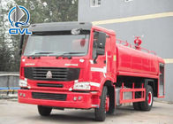 4 x 2 6m3 Sinotruk Howo کامیون آتش نشانی مخزن آب با فوم قهوهای مایل به زرد آتش و آب، نردبان