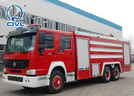کامیون های آتش نشانی تجاری ، فوم مخزن آب 7 متر مکعب 5T - ظرفیت 50T ظرفیت قرمز رنگ 6x4 هوو شاسی