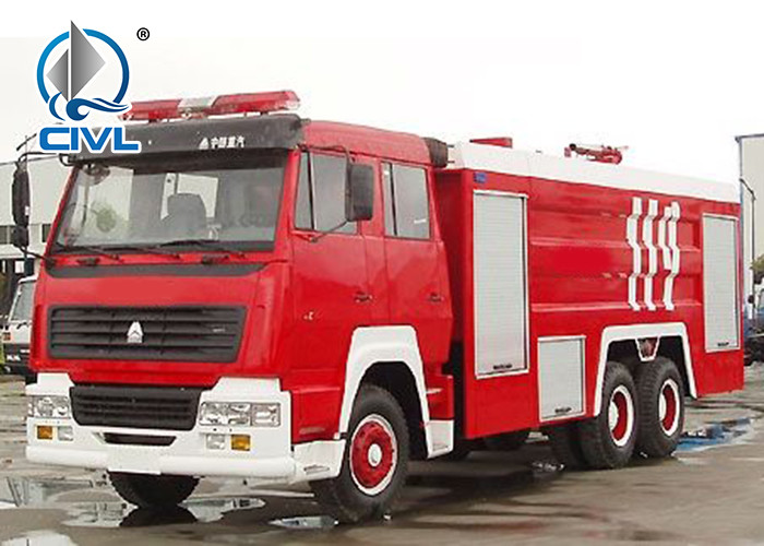 4x2 6m3 336HP EUROII کامیون های آتش نشانی فوم کانن آب مخزن