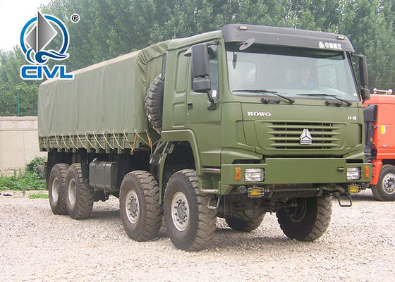SINOTRUK HOWO 8x8 همه کامیون های حمل بار چرخ 371HP کامیون های سنگین EUROII / III LHD RHD